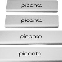 Listwa progowa KIA PICANTO MK3 Stal nierdzewna 304 mat z czarnymi literami