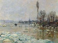 Breakup of ice, Claude Monet - plakat 50x40 cm