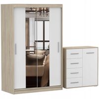 Zestaw NEOMI 01 Szafa 120 Komoda FRIDA MINI 01 90 półki SB PRODUCENT