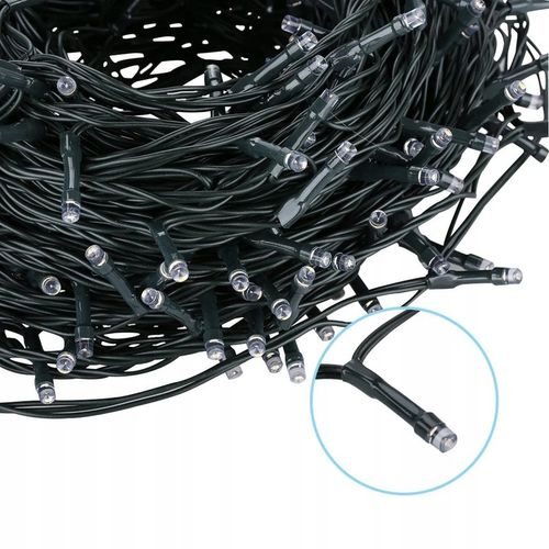 Lampki choinkowe LED 1000 Multi Kolor FLASH 70m IP44, zielony kabel na Arena.pl