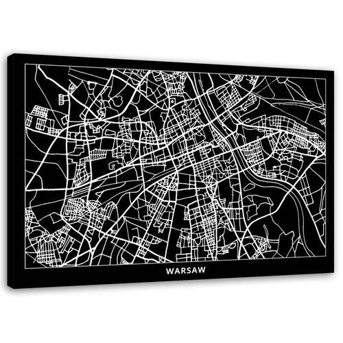 OBRAZ NA PŁÓTNIE Warszawa Plan Miasta 120x80 na Arena.pl