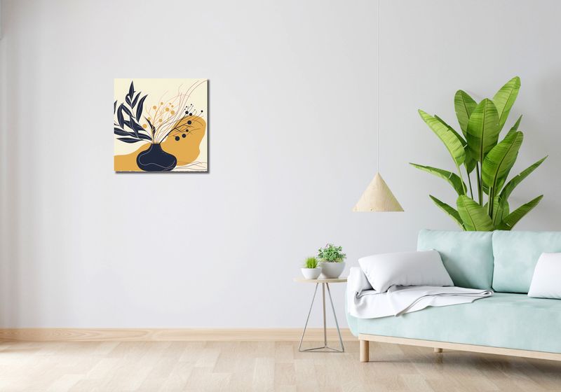 Obraz 50x50cm Spokój Ciemnych Liści zdjęcie 2