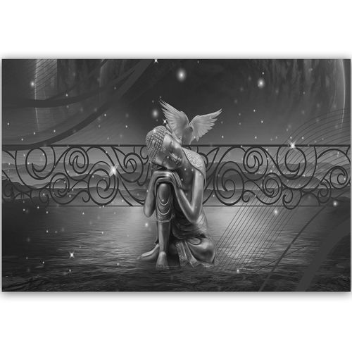 Obraz na płótnie - Canvas, Budda z ptakiem 2 60x40 na Arena.pl