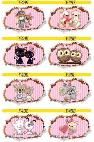 Naklejka samoprzylepna 3D misie pluszaki dziecięce na Arena.pl