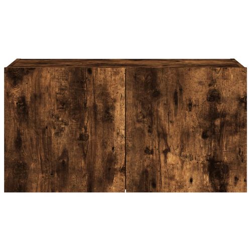 Ścienna szafka TV z LED, przydymiony dąb, 80x35x41 cm na Arena.pl