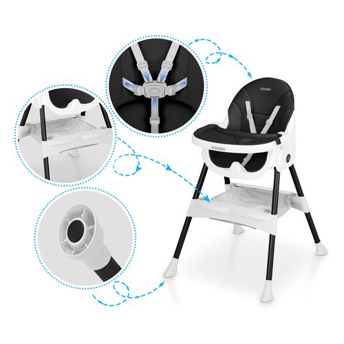 Krzesełko do karmienia Ricokids Mani czarne na Arena.pl