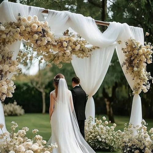 Biały materiał do dekoracji 6m dekoracja ścianki ślub komunia roczek na Arena.pl