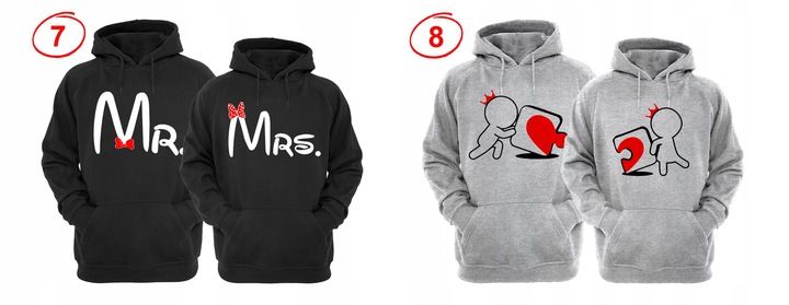 ZESTAW DWÓCH BLUZ Z KAPTUREM DLA ZAKOCHANYCH PAR zdjęcie 12