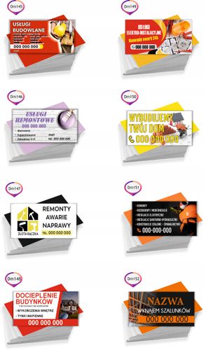 Wizytówki reklamowe firmowe 200 szt różne wzory WYKOŃCZENIA WNĘTRZ na Arena.pl