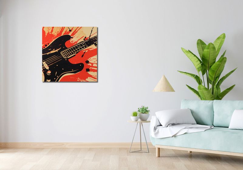 Obraz 70x70cm Gitara Elektryczna zdjęcie 2