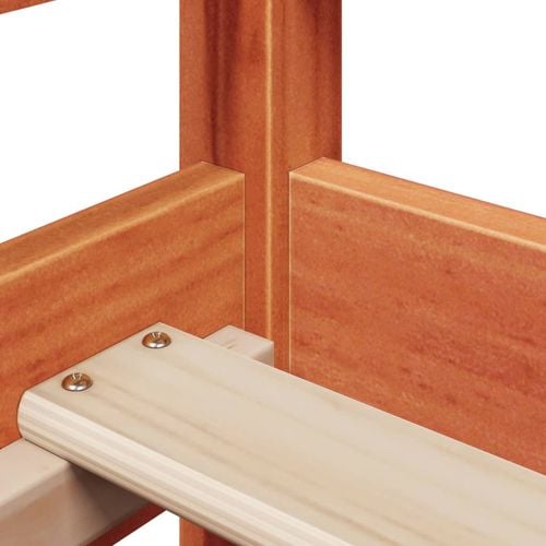 Leżanka z daszkiem, woskowy brąz, 80x200 cm, drewno sosnowe na Arena.pl