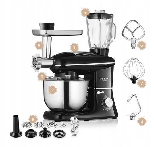 ROBOT KUCHENNY PLANETARNY MASZYNKA DO MIĘSA MIKSER BLENDER 6W1 MOCNY 3200W na Arena.pl