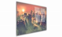 OBRAZ NA SZKLE PROSTOKĄTNY 90x60cm 062 Miasto przyszłości