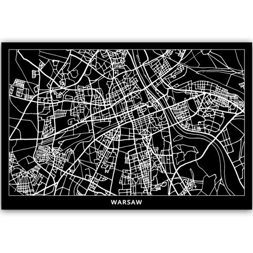 Obraz na płótnie – Canvas, plan miasta Warszawa 90x60 na Arena.pl