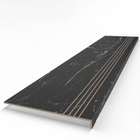 Gruba CZARNA stopnica marmuropodobna 140x30x4, płytki na schody, kapinos