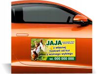 Magnes na samochód reklama magnetyczna 60x30 JAJA WIEJSKIE dużo wzorów