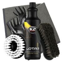 ZESTAW DO PRANIA TAPICERKI + SZCZOTKA MIĘKKA NA WIERTARKĘ PŁYN K2 LOTAR 1L
