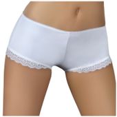 MAJTKI BIAŁE BOKSERKI ELEGANCKA BIELIZNA S
