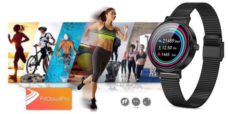 zegarek damski rubicon smartwatch rnbe64-3 black zdjęcie 9