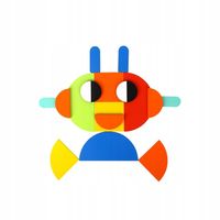 Drewniana Układanka Klocki GRA Karty Zadania EDU 40 Wzorów 50 Elementów