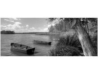 100X40CM ŁÓDKI JEZIORZE OBRAZ DREWNO