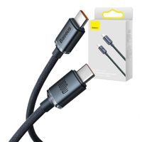 Baseus kabel USB-C - USB-C 5A 100W 1.2m QC PD czarny oplot CAJY0006 01