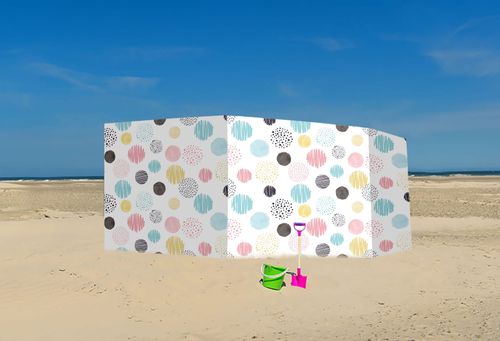 PARAWAN PLAŻOWY Kolorowe kółka z indywidualnym napisem 3 PANELE 34.3 na Arena.pl