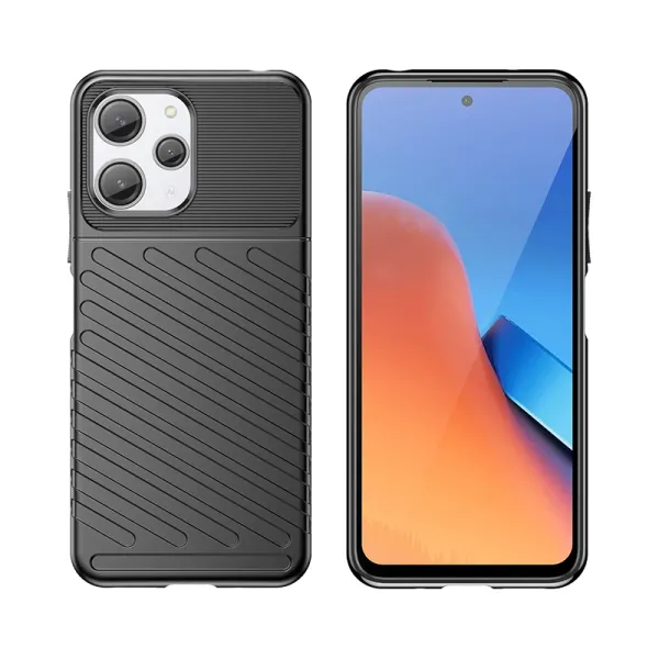 pancerne etui xiaomi redmi 12 thunder case - czarne zdjęcie 4