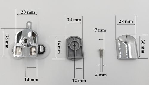 Komplet rolek kółek do drzwi kabiny prysznicowej górnych dolnych 23mm 8 szt na Arena.pl