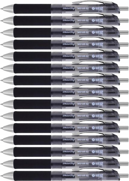 Pióro żelowe MemoBe Smoothy 0.5mm czarny x15 zdjęcie 1