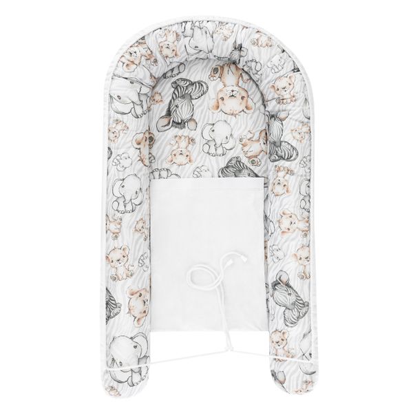 KOKON DLA NIEMOWLĄT BAWEŁNIANY ZESTAW 4 ELEMNTY ZEBRA I LEW zdjęcie 13