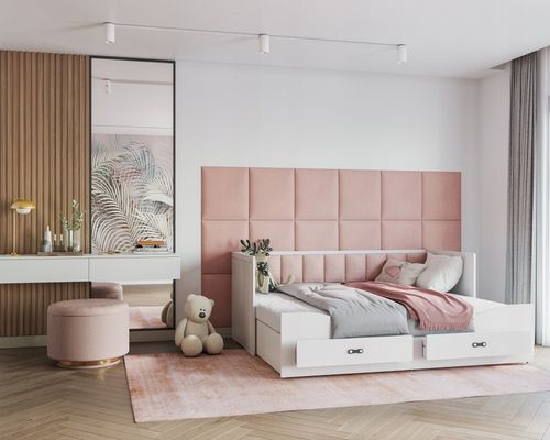 Łóżko tapicerowane rozkładane szuflady HERMES T na Arena.pl