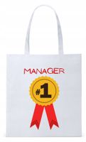 Torba Biała Eco Shopper Dla Managera Z Nadrukiem Ze Zdjęciem