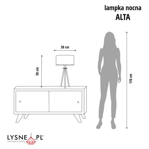 Lampka nocna z abażurem ALTA na Arena.pl