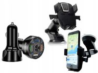 SAMOZACISKOWY MOCNY UCHWYT DO SZYBY DESKI ŁADOWARKA SAMOCHODOWA 4xUSB 7A