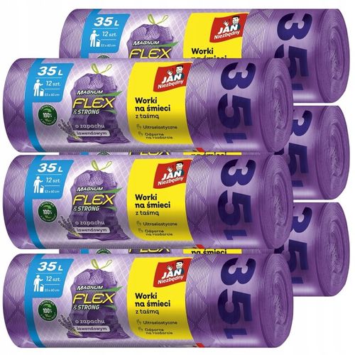 6X WORKI NA ŚMIECI Z TAŚMĄ 35L 6X12 SZT LAWENDOWE MAGNUM FLEX JAN na Arena.pl
