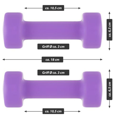 MAXXIVA Zestaw hantli winylowych 2 x 2 kg, fioletowy na Arena.pl