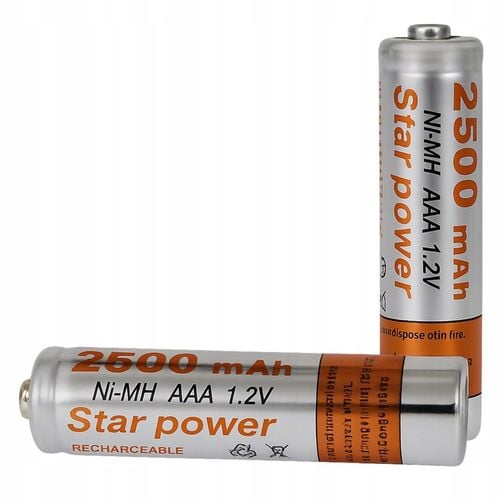 AKUMULATORKI AAA 2500mAh NiMH WYSOKA POJEMNOŚĆ DO RÓŻNYCH URZĄDZEŃ 4 na Arena.pl