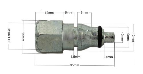 ŁPS-38 Łącznik przewodu wysprzęglika z pojedynczym oringiem - szybkozłączka na Arena.pl