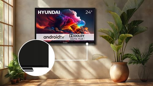 Telewizor SMART Android TV WiFi BT HYUNDAI 24'' HD HDR LAN PC Ci APLIKACJE na Arena.pl