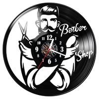 Zegar ścienny z płyty winylowej Barber shop 305.14