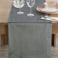 Obrus na stół MELINDA 140x220 stalowy listwa ozdobna glamour dekoracyjny