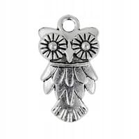 Zawieszka SOWA 11x18mm platyna 1szt