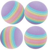 TRIXIE kolorowe piłki tęczowe z pianki zabawka kota piłka piankowa 4 szt.