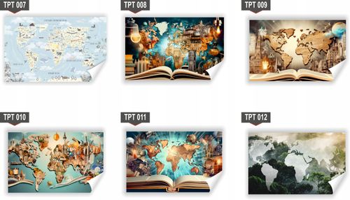 Fototapeta PREMIUM STRUKTURA ZMYWALANA EDUKACYJNA MAPA ŚWIATA tapeta na Arena.pl