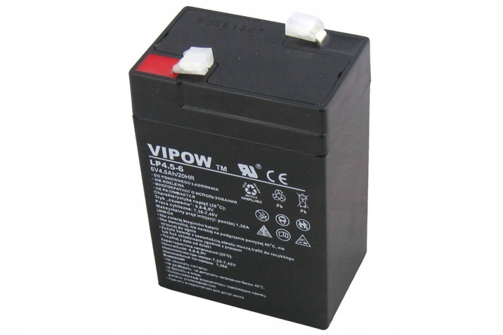 Bat0200 Akumulator Żelowy Vipow 6V 4.5Ah zdjęcie 1