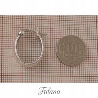 DUŻE OWALNE DMUCHANE KOŁA KÓŁKA GŁADKIE SREBRO 925 2cm k3769