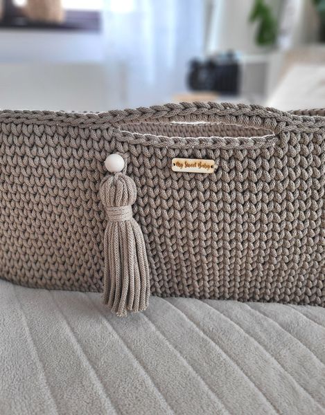 Kosz Mojżesza BOHO Handmade ze stojakiem sand zdjęcie 7