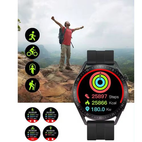 SMARTWATCH ZEGAREK POLSKIE MENU ROZMOWY SPORT SMART WATCH MĘSKI 2 PASKI na Arena.pl