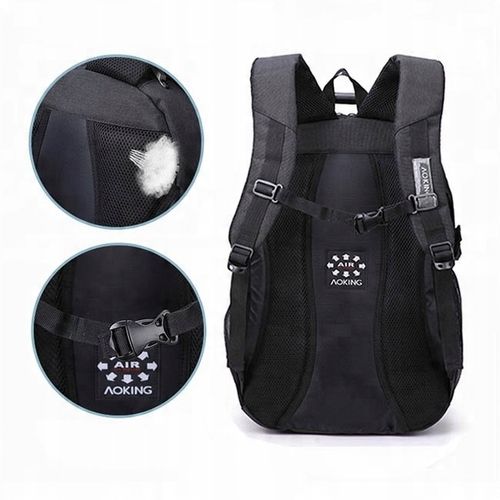 Plecak miejski turystyczny czarny usztywniany tył Aoking 32L z linką na Arena.pl